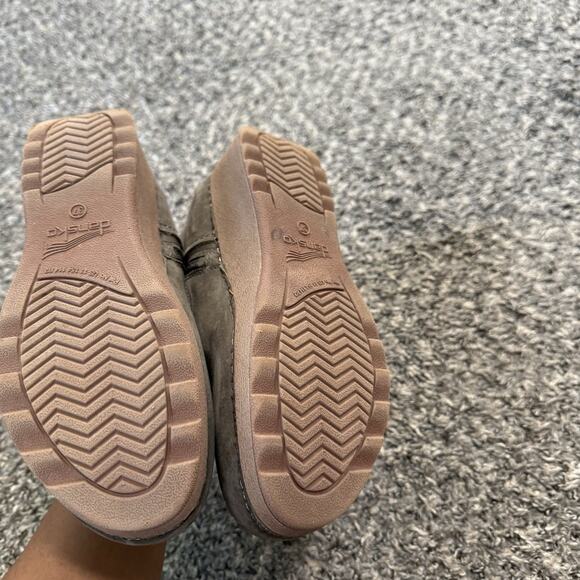 Dansko Charlene Milled Nubuck Ankle Boots Taupe Leather Wedge Zip 37 US 6.5-7 - Picture 3 of 7